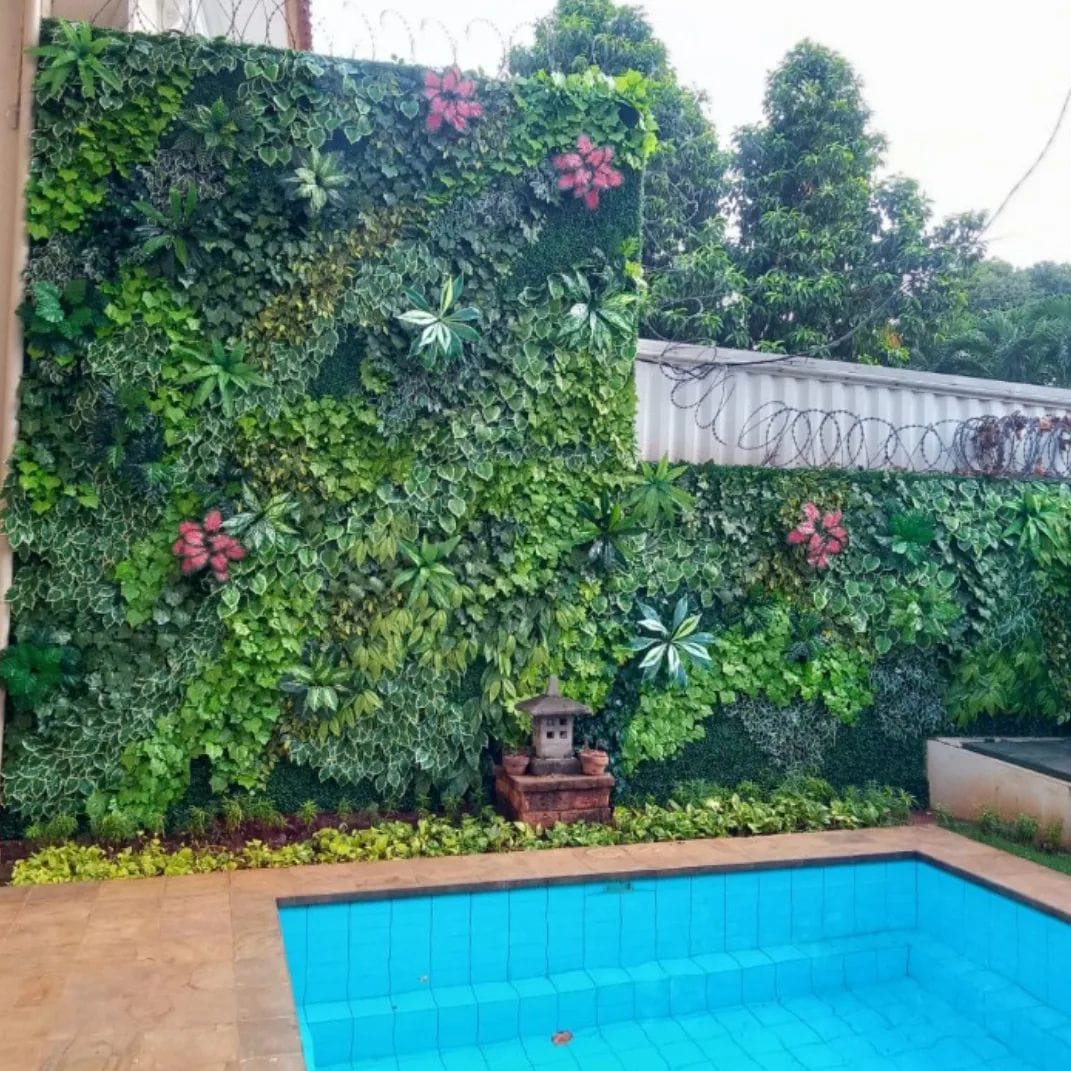 taman vertikal sintetis minimalis di bogor