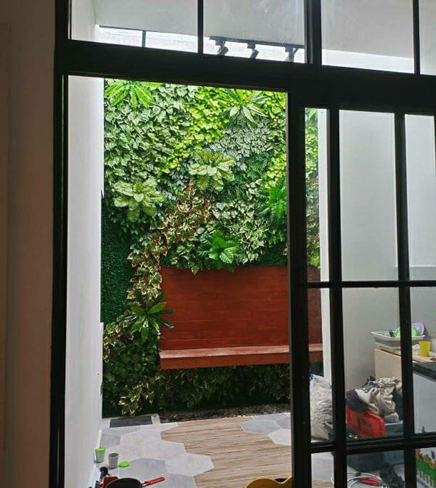 taman vertikal sintetis minimalis di bogor